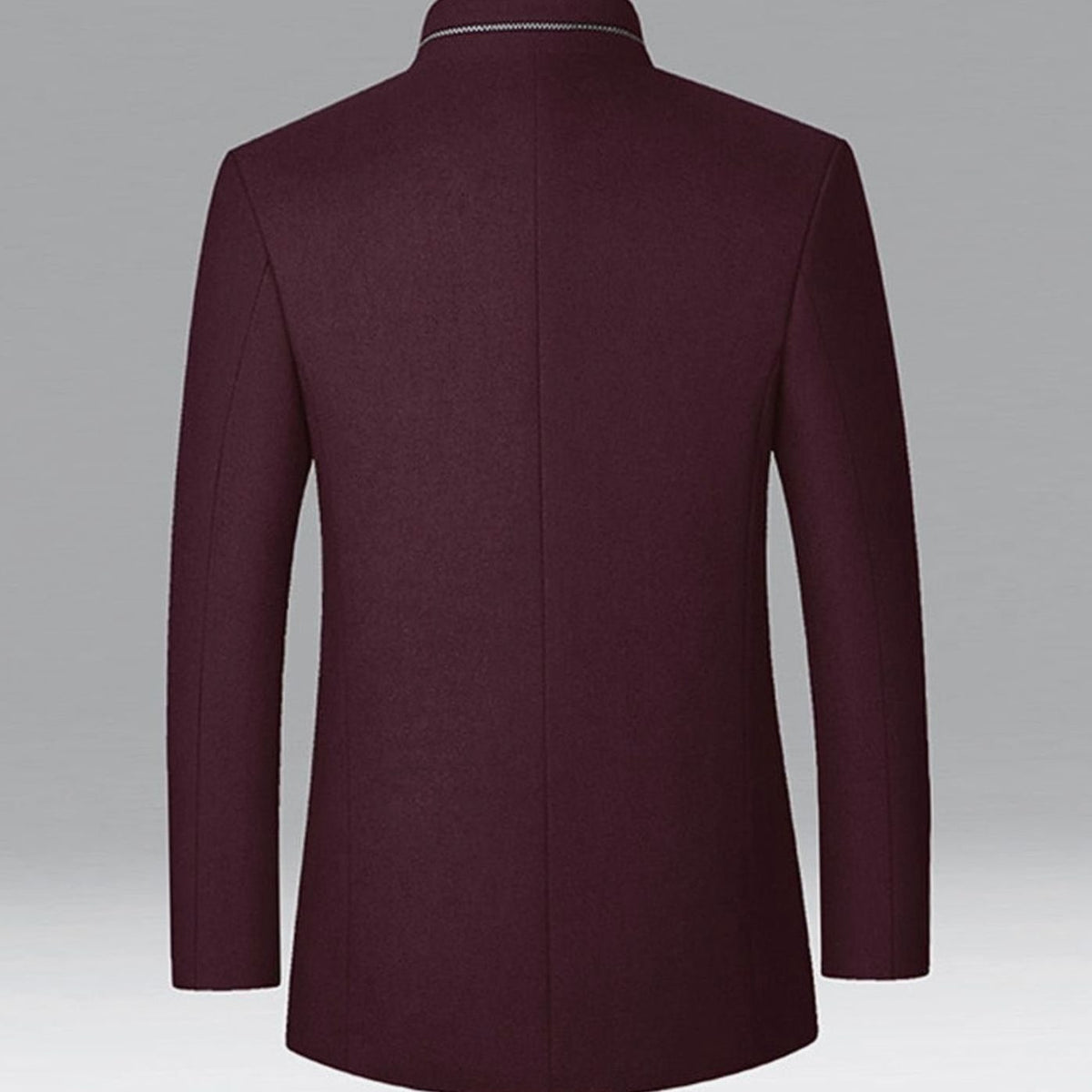 Men's Tailored Wool Overcoat with Diamond-Quilted Lining