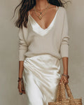 Women's Midi Dress with Sweater Set V-Neck Bodycon Two