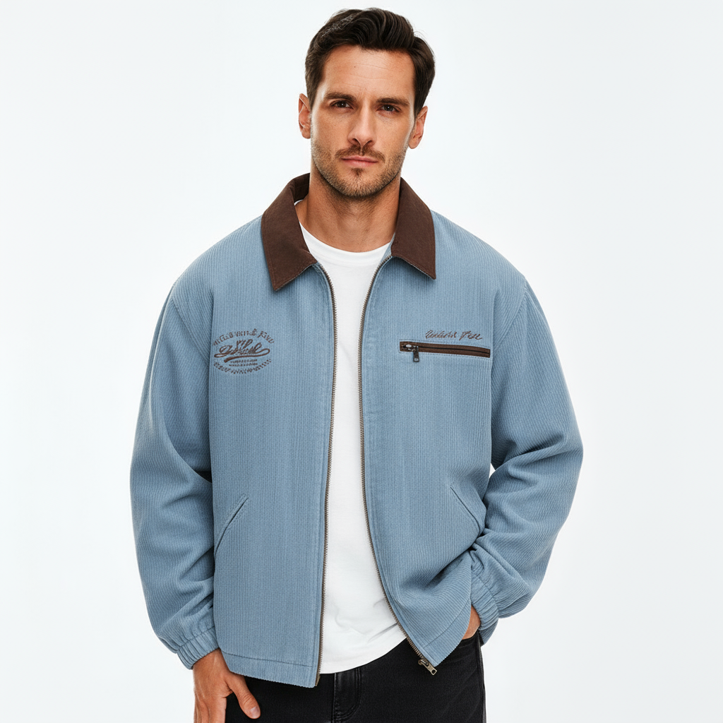 Men's Lightweight Zip Jacket Smart Casual Layer for Transitional