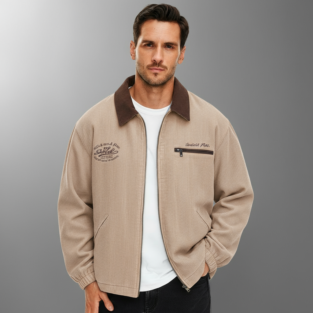 Men's Lightweight Zip Jacket Smart Casual Layer for Transitional