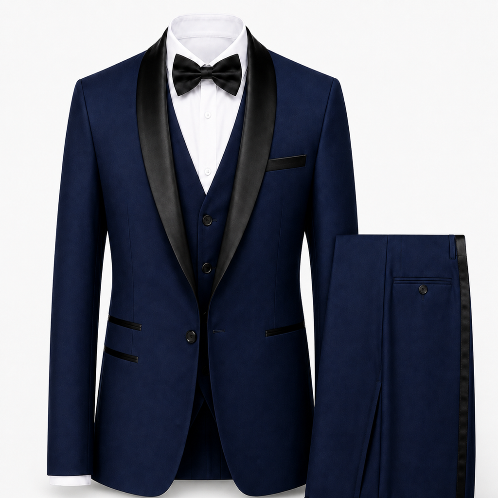 Men's Slim Fit Three Piece Tuxedo Shawl Collar Weddings