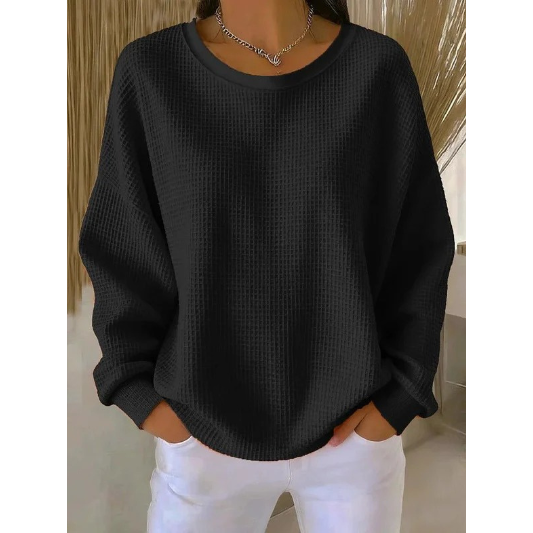 Women's Oversized Textured Sweater – Relaxed Long-Sleeve Style