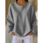 Women's Oversized Textured Sweater – Relaxed Long-Sleeve Style