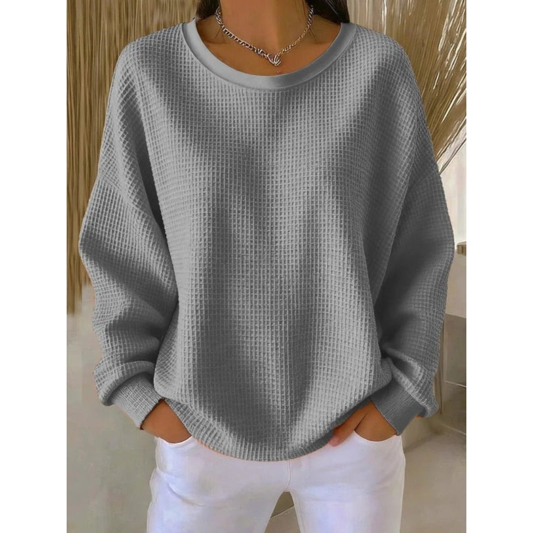 Women's Oversized Textured Sweater – Relaxed Long-Sleeve Style