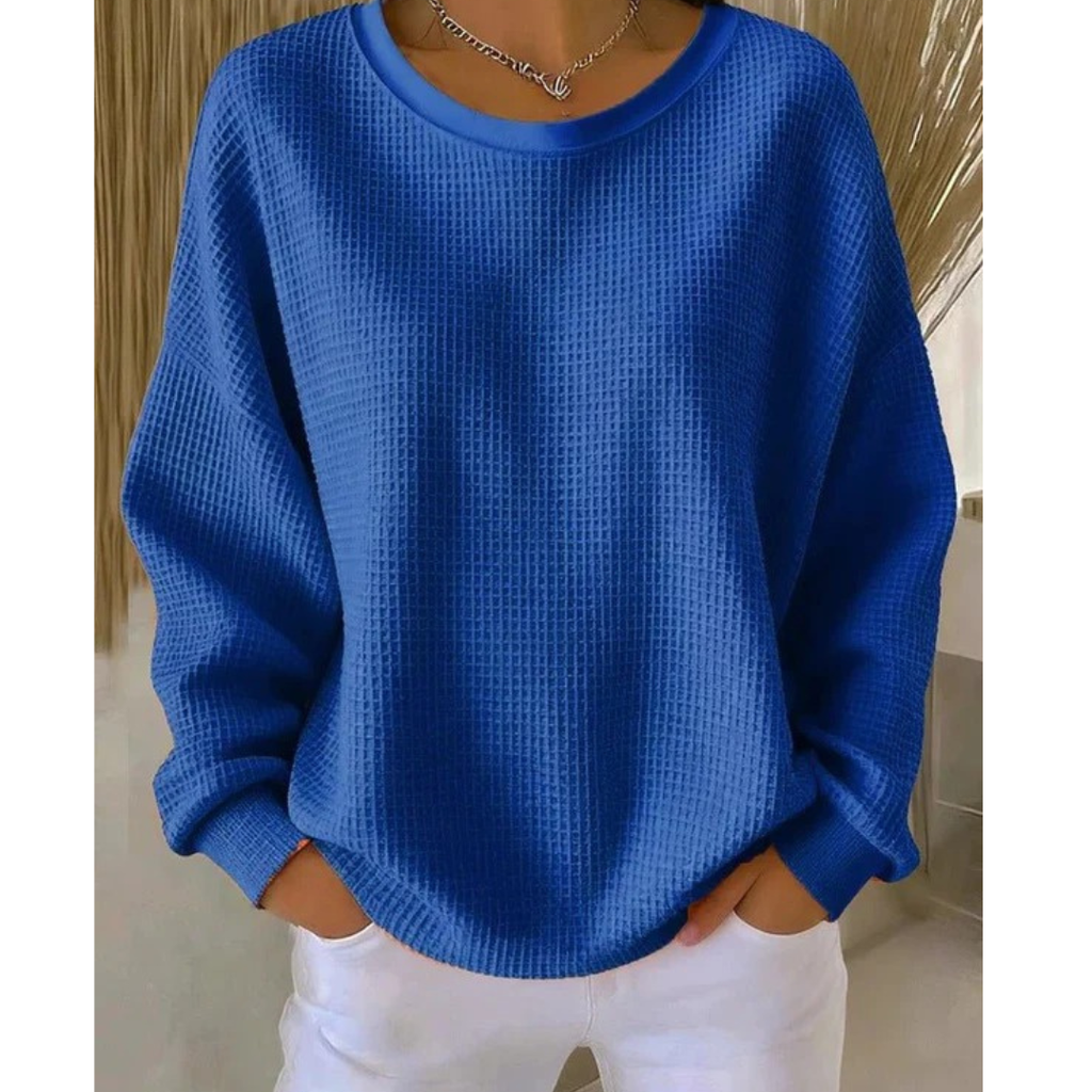 Women's Oversized Textured Sweater – Relaxed Long-Sleeve Style