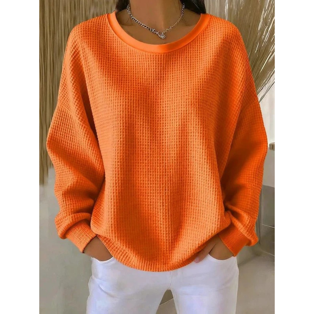 Women's Oversized Textured Sweater – Relaxed Long-Sleeve Style