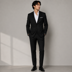 Men's Tailored Two Piece Suit Modern Business Style