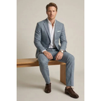Men's Tailored Two Piece Suit Modern Business Style