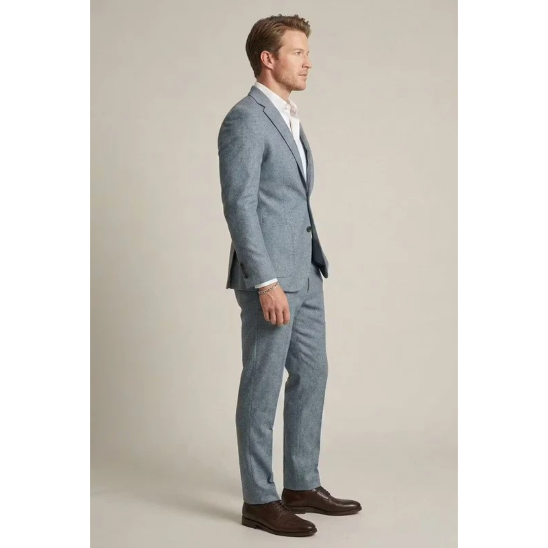 Men's Tailored Two Piece Suit Modern Business Style