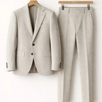 Men's Tailored Two Piece Suit Modern Business Style