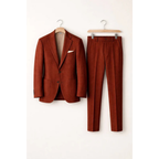 Men's Tailored Two Piece Suit Modern Business Style