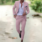Men's Slim Fit Two Piece Suit Lightweight Wedding