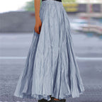 Women's Flowy Pleated A-Line Maxi Skirt