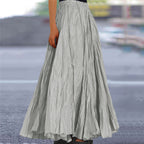 Women's Flowy Pleated A-Line Maxi Skirt