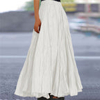 Women's Flowy Pleated A-Line Maxi Skirt