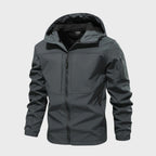 Men's Water Repellent Hooded Softshell Jacket Flexible Outdoor Layer