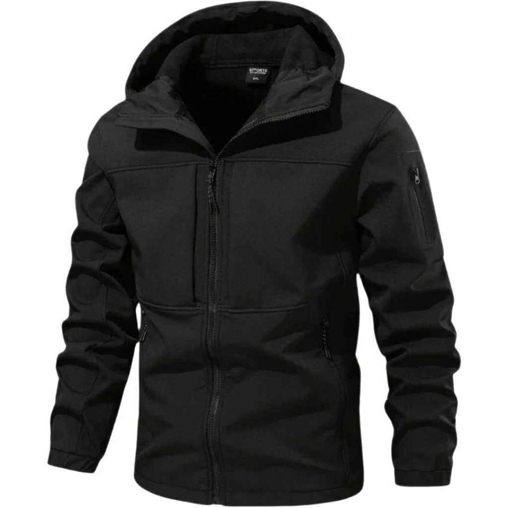 Men's Water Repellent Hooded Softshell Jacket Flexible Outdoor Layer