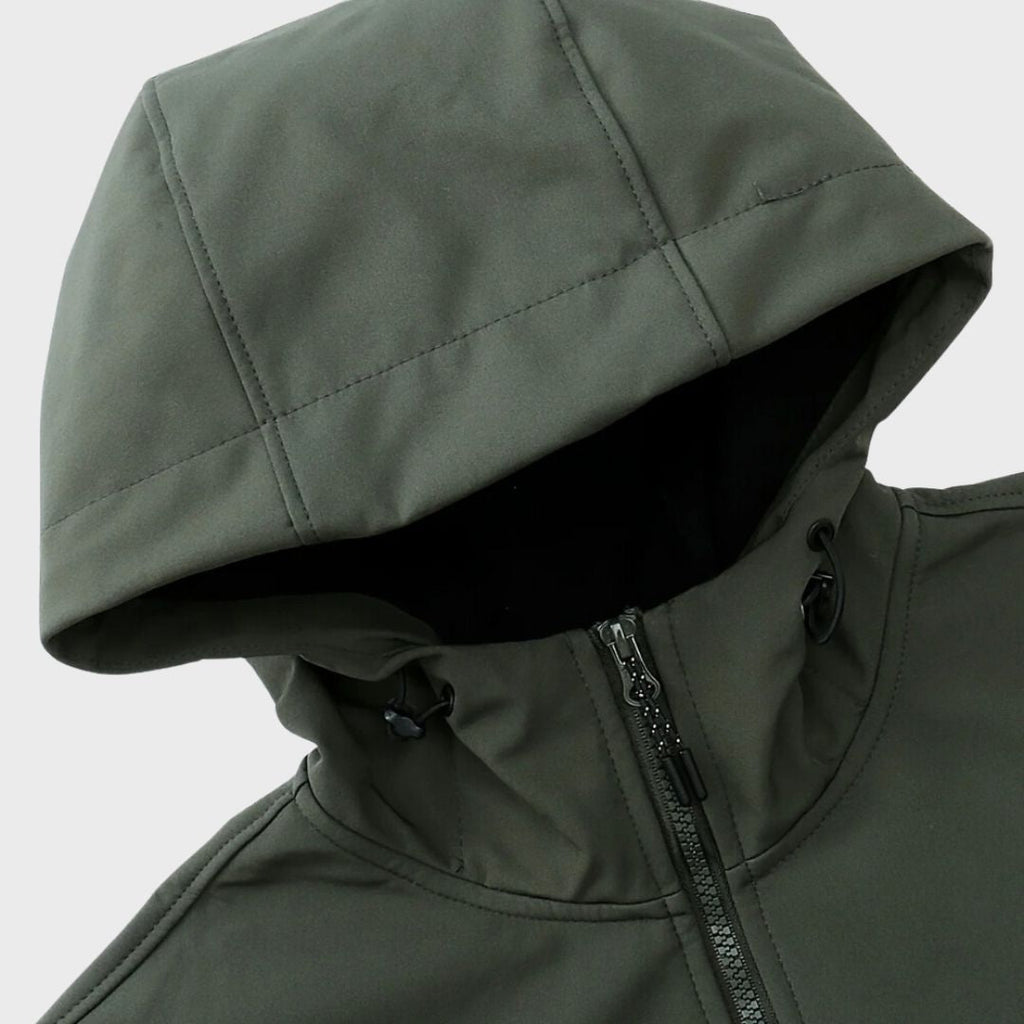Men's Water Repellent Hooded Softshell Jacket Flexible Outdoor Layer