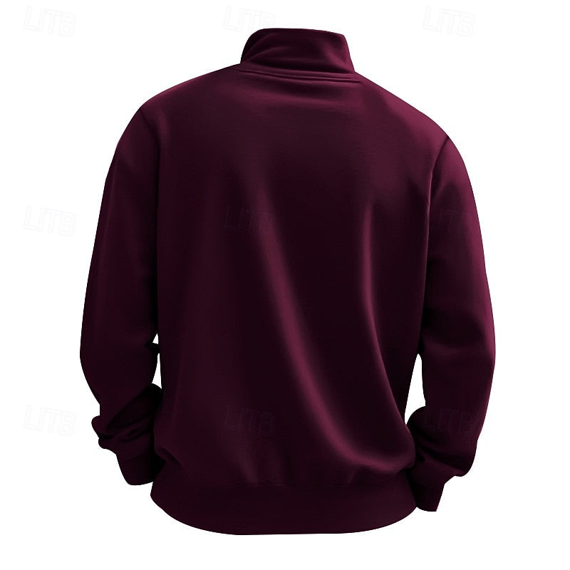 Women's Plain Relaxed Zip Neck Everyday Pullover