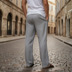 Men's Wide Leg Drawstring Pull On Trousers