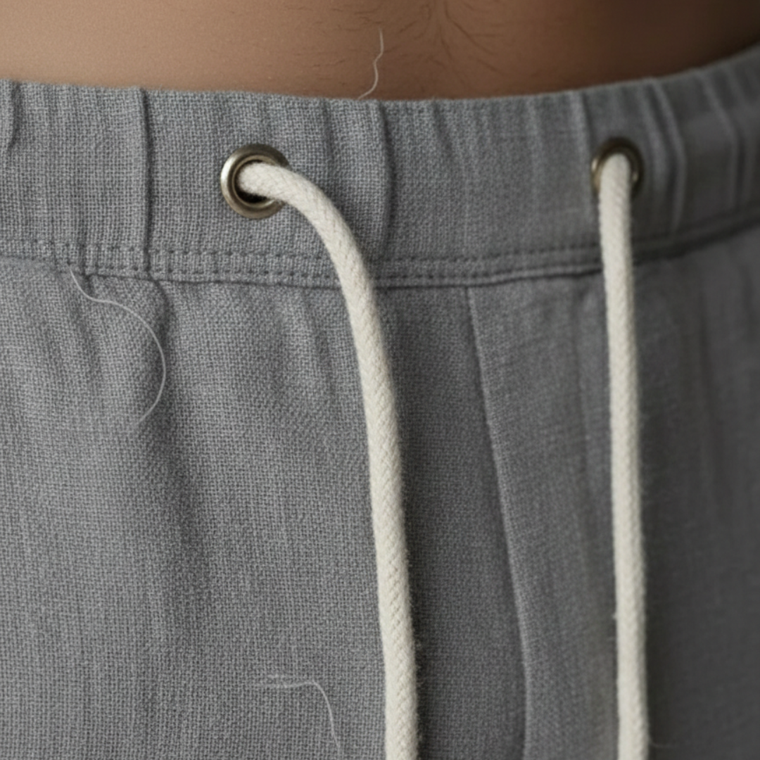 Men's Wide Leg Drawstring Pull On Trousers