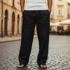 Men's Wide Leg Drawstring Pull On Trousers