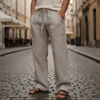 Men's Wide Leg Drawstring Pull On Trousers