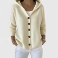 Women's Hooded Button-Down Cardigan Sweater