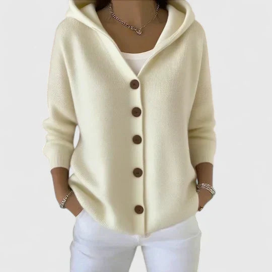 Women's Hooded Button-Down Cardigan Sweater