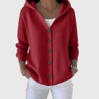 Women's Hooded Button-Down Cardigan Sweater