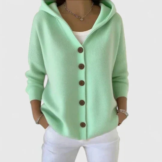 Women's Hooded Button-Down Cardigan Sweater