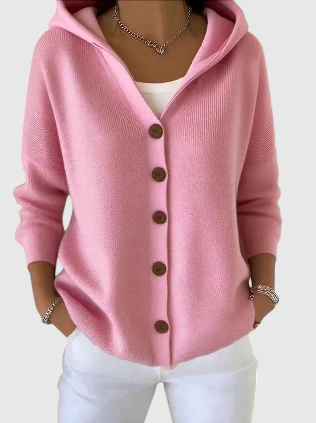 Women's Hooded Button-Down Cardigan Sweater