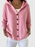Women's Hooded Button-Down Cardigan Sweater
