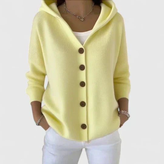 Women's Hooded Button-Down Cardigan Sweater