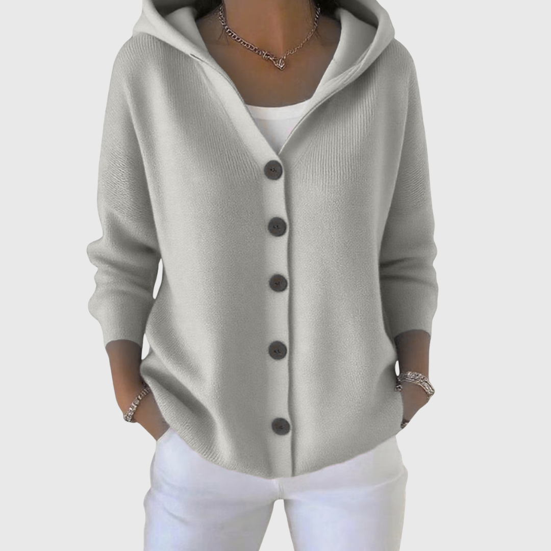 Women's Hooded Button-Down Cardigan Sweater