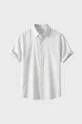 Men's Printed Button Front Shirt With Neat Collar