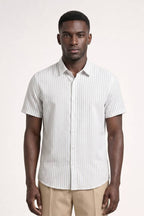 Men's Printed Button Front Shirt With Neat Collar