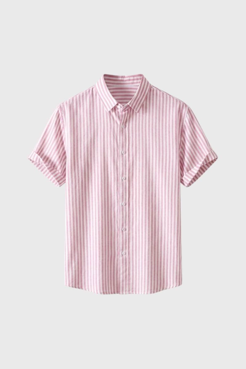 Men's Printed Button Front Shirt With Neat Collar