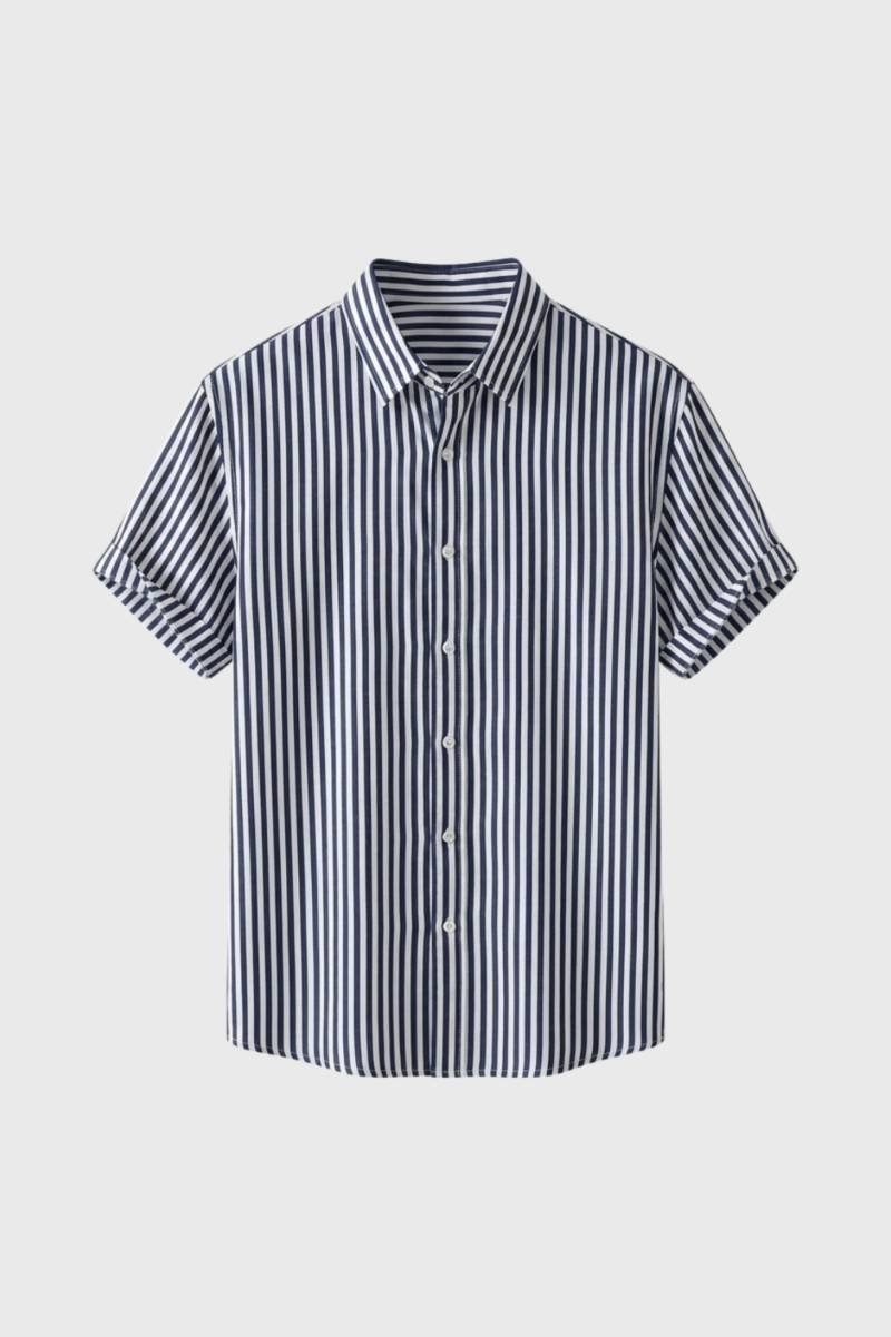 Men's Printed Button Front Shirt With Neat Collar