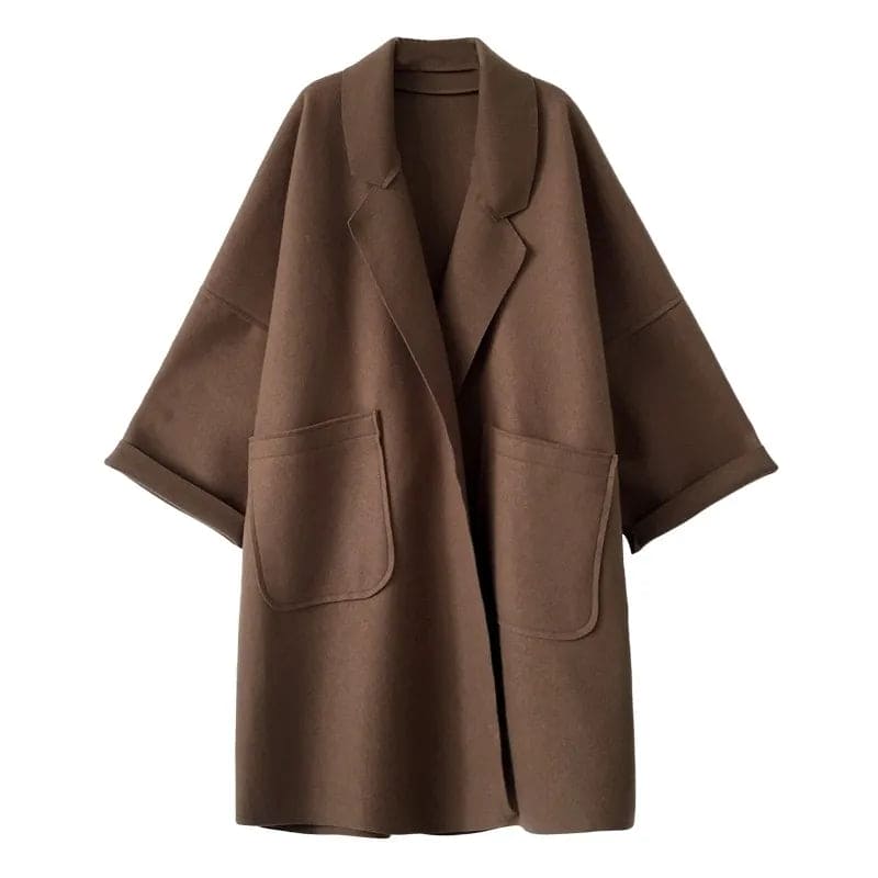Women's Oversized Wool Blend Trench Coat – Relaxed