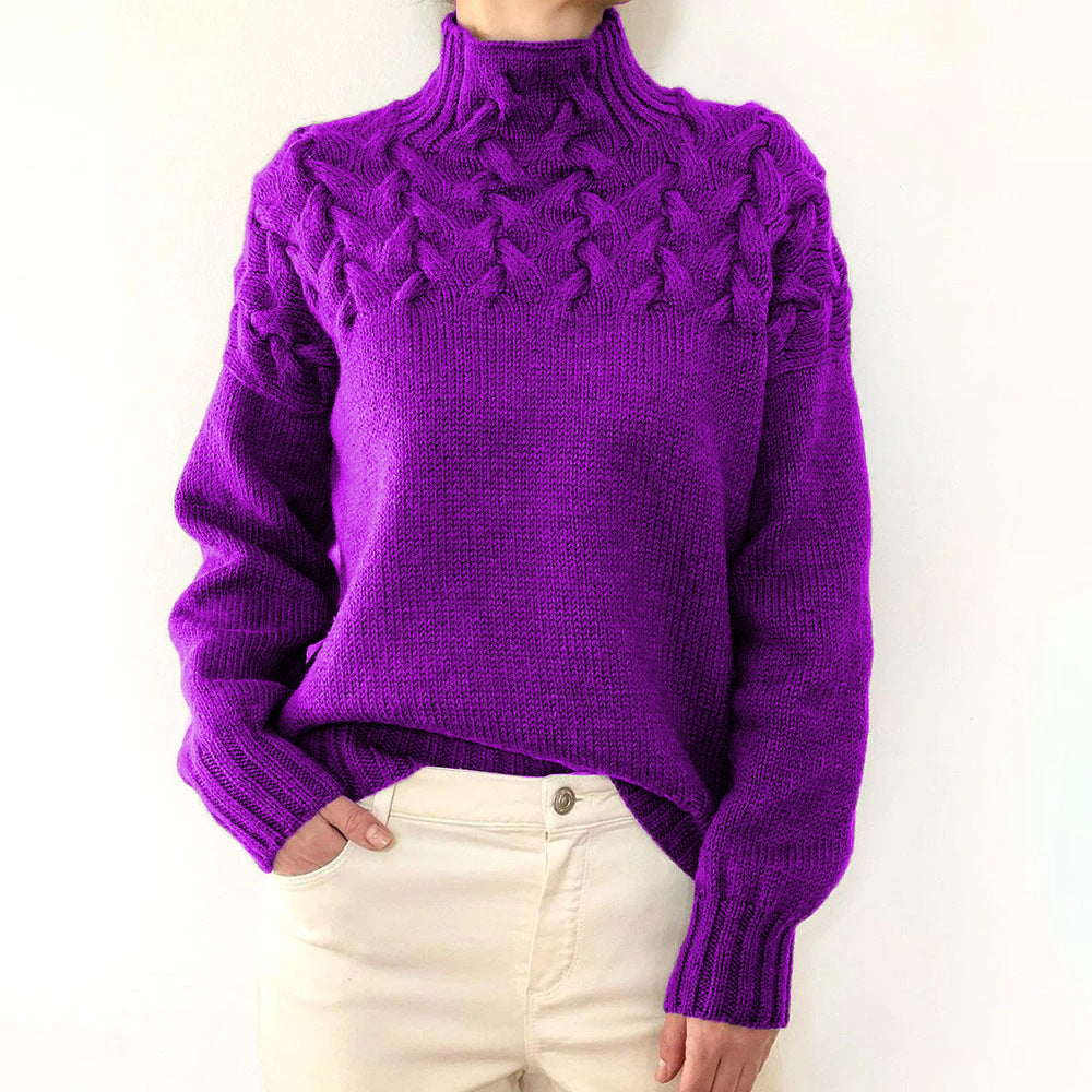 Women's Cable Knit Turtleneck Sweater