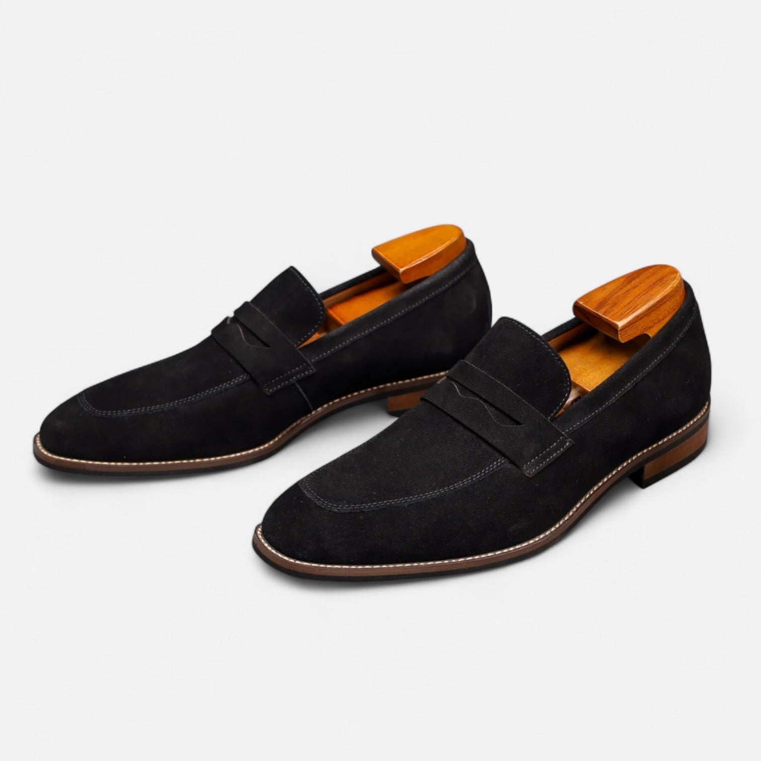 Men's Suede Penny Loafers Classic Smart Slip On Shoes