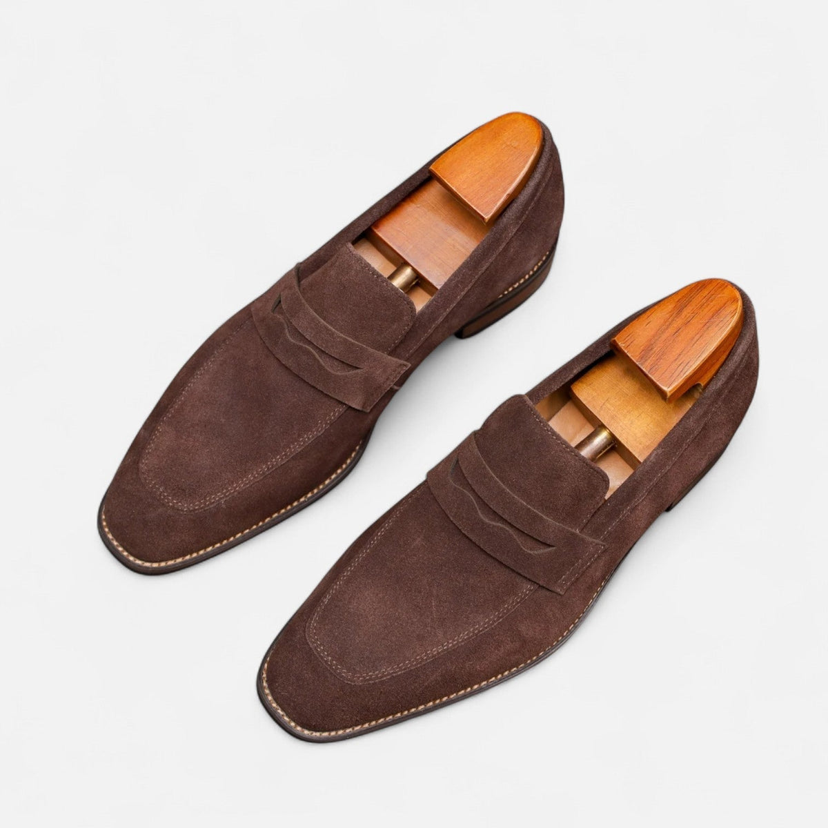 Men's Suede Penny Loafers Classic Smart Slip On Shoes