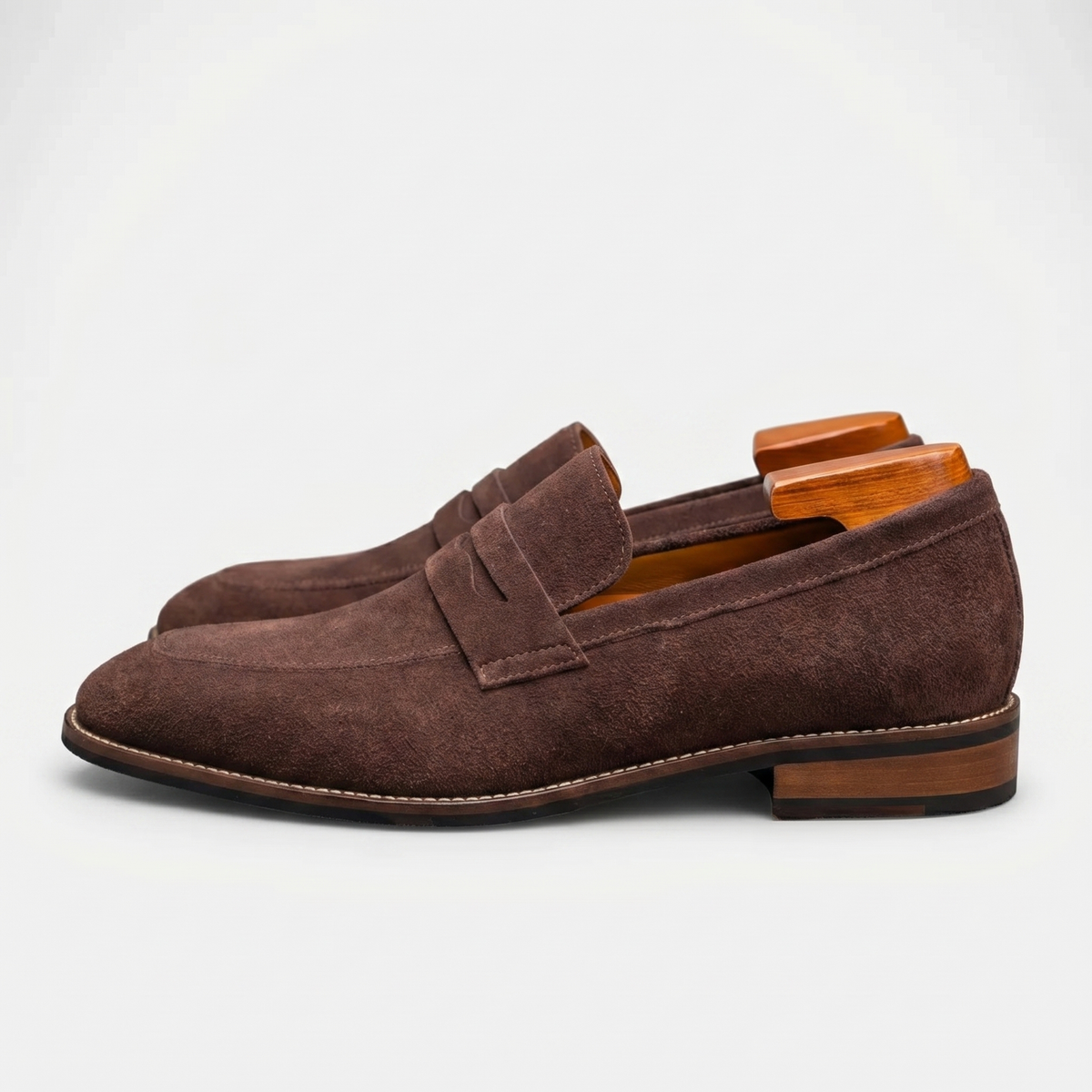 Men's Suede Penny Loafers Classic Smart Slip On Shoes