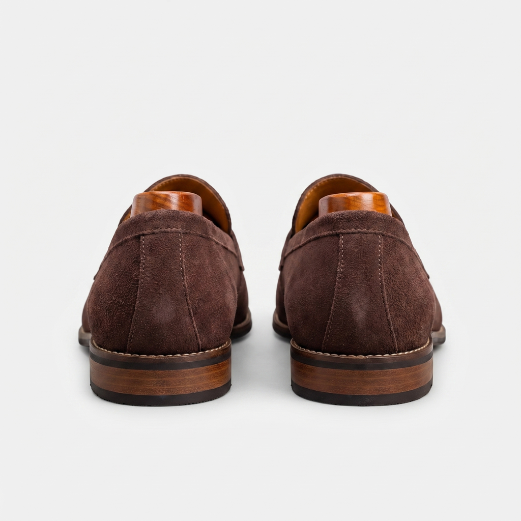 Men's Suede Penny Loafers Classic Smart Slip On Shoes
