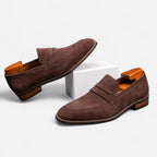 Men's Suede Penny Loafers Classic Smart Slip On Shoes