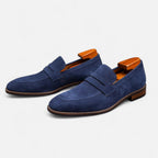 Men's Suede Penny Loafers Classic Smart Slip On Shoes