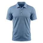Men's Textured Stretch Polo Shirt Breathable Smart Casual Top