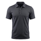 Men's Textured Stretch Polo Shirt Breathable Smart Casual Top