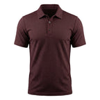 Men's Textured Stretch Polo Shirt Breathable Smart Casual Top